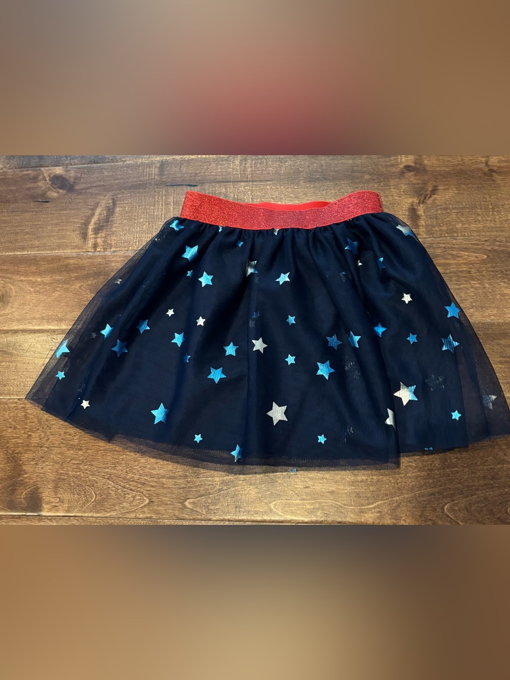 Cat & Jack Navy Skirt with Red Waistband Accent